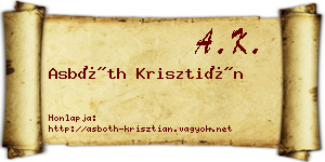 Asbóth Krisztián névjegykártya