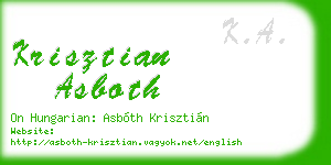 krisztian asboth business card